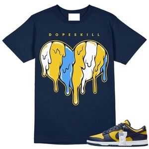 Michigan Dunks DopeSkill Unisex Shirt S.H Graphic - Midnight Navy Tshirt